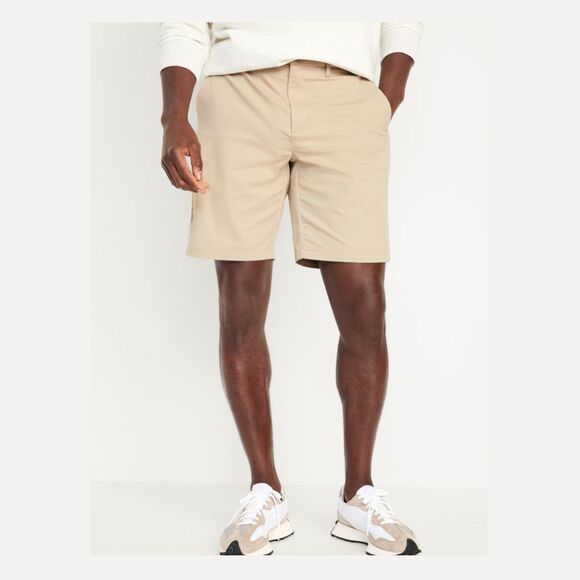 Old Navy Shorts Men's Sz 32 Gray Mini Stripe Chino Ultimate Slim 10" Inseam NWT - Picture 1 of 12